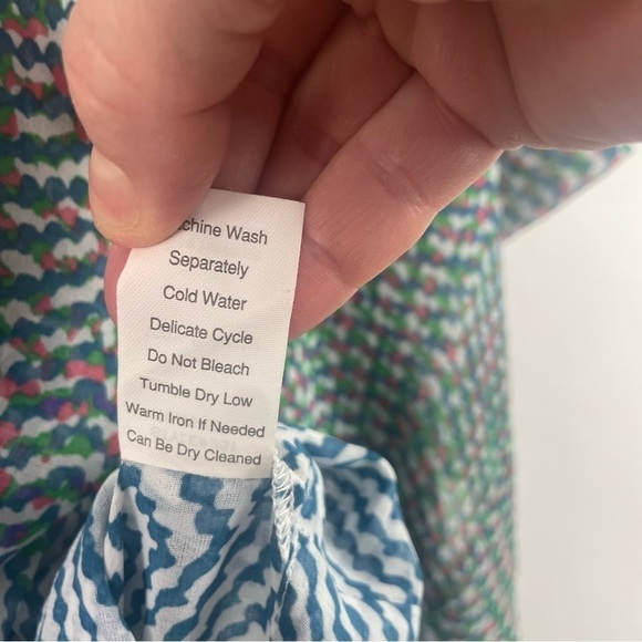 CAbi Sheer Kimono Top Cinched Tie Waist Deep V-Neck Multicolor Pattern Small - Picture 10 of 11